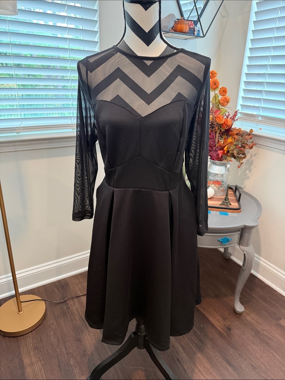 Torrid Mini Scuba Illusion Neck Mesh Corset Dress 00